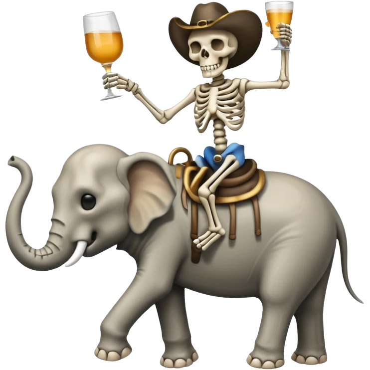 Skeleton Rider on elephant, Drinking. emoji