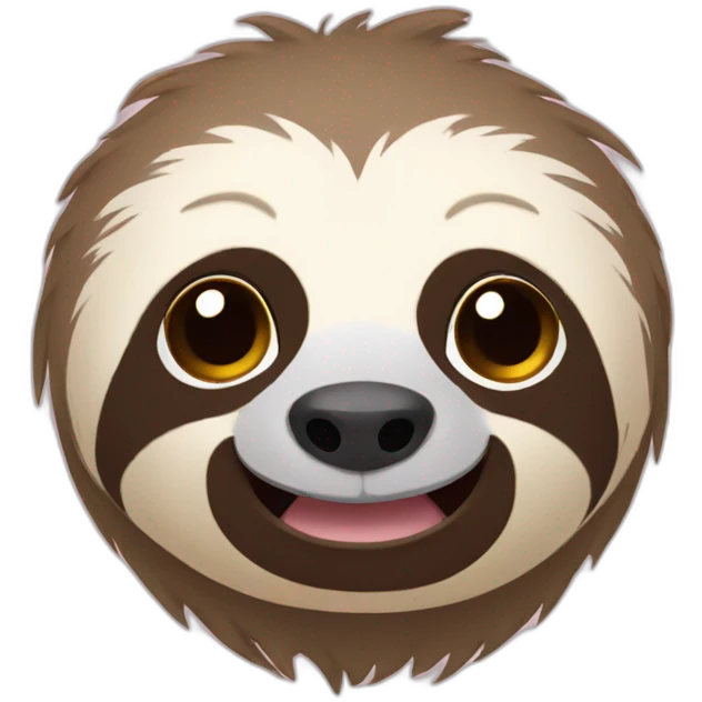 Sloth working cute emoji