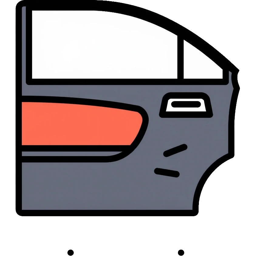 car door with sound deadening material, vehicle acoustic insulation emoji