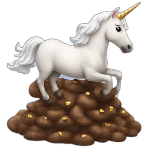 unicorn riding a poop emoji