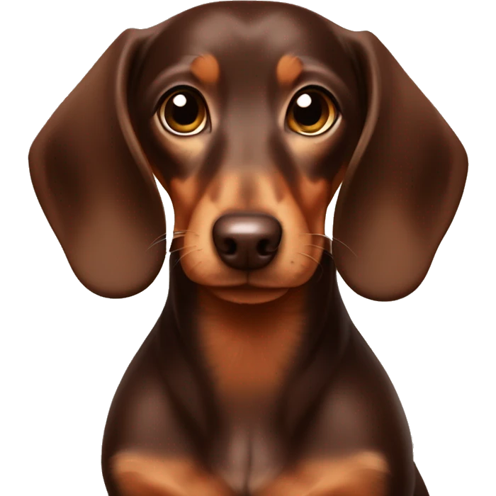 Chocolate brown and tan mini doxie emoji
