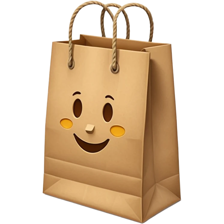 Large paper bag with a logo and thick string handles. emoji