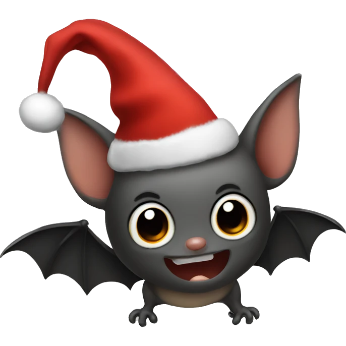 bat with christmas hat emoji