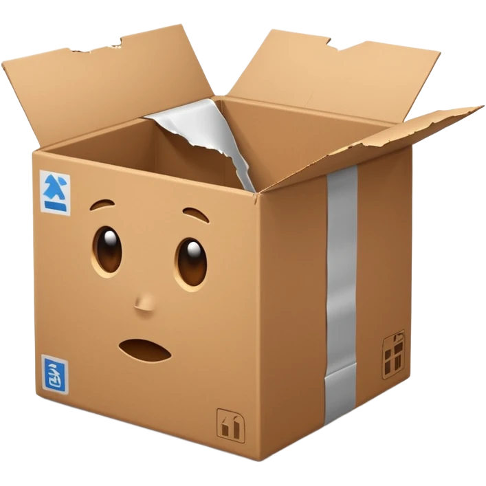 damaged or broken package, simple, clear, no text emoji
