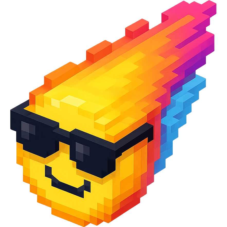 светящиеся комета в солнцезащитных очках, no background emoji