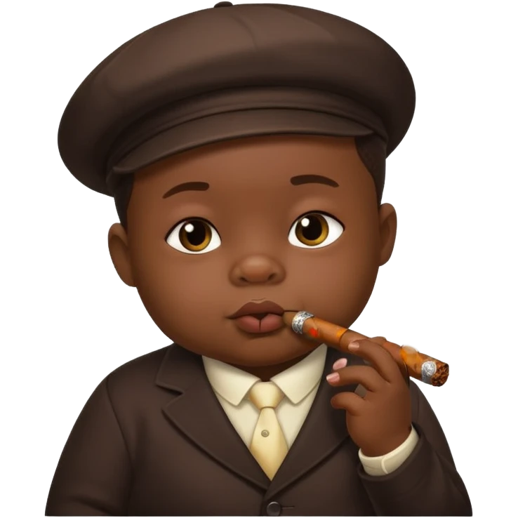 Fat black baby smoking a cigar emoji