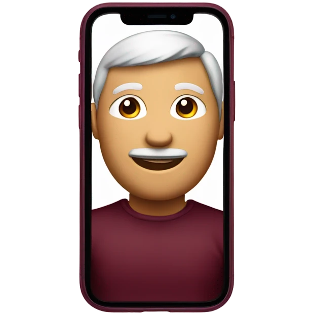 iphone 14 pro with burgundy case emoji