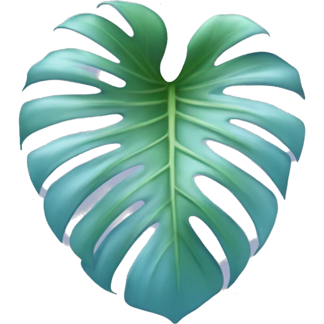 pastel blue Monstera deliciosa  emoji