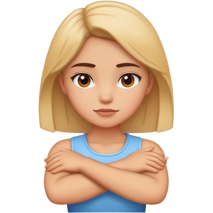 Girls arms crossed near neck emoji