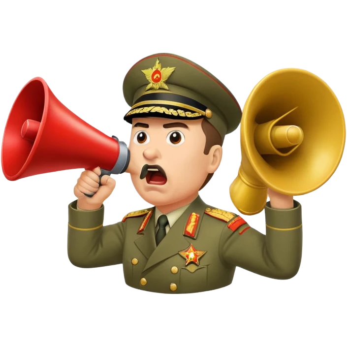 Soviet general shouting into a megaphone emoji