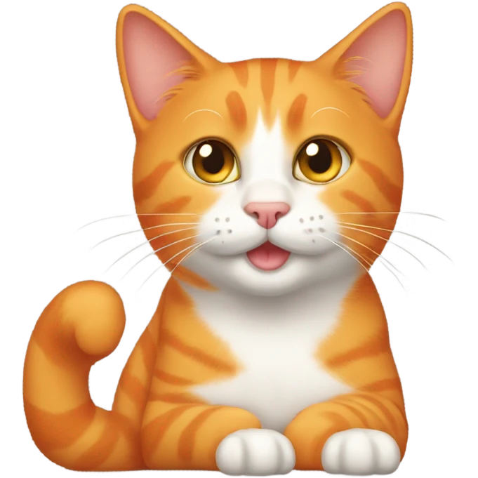 Orange cat purring emoji
