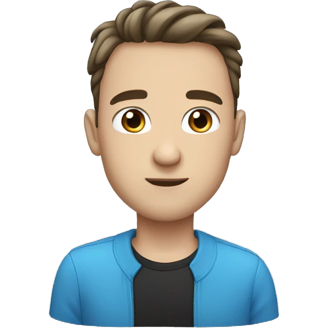 Man blue eyes ,black  short hear emoji