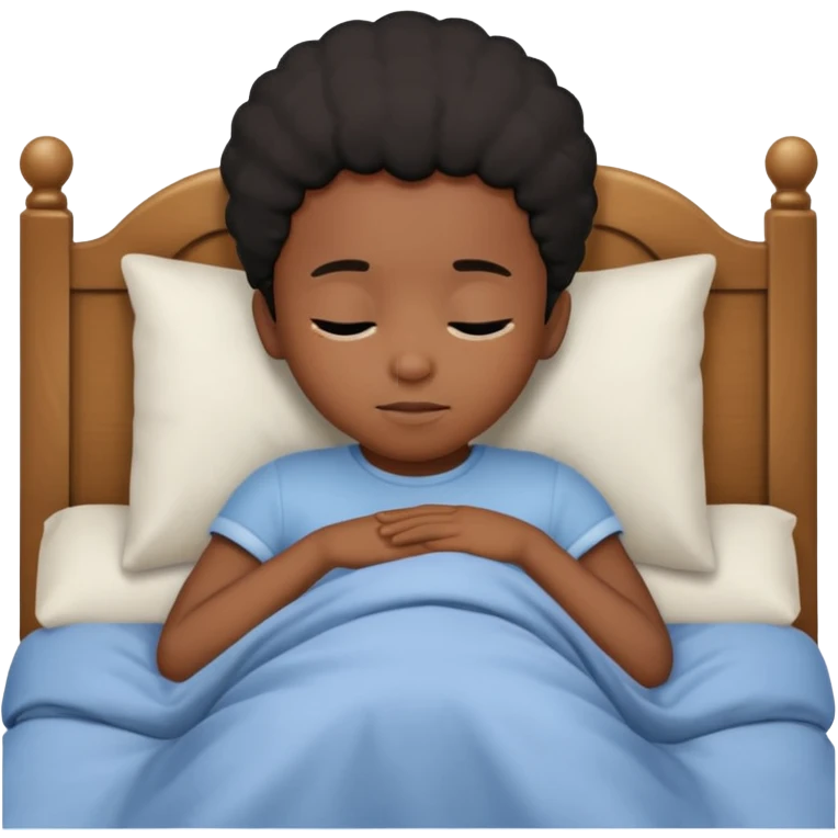 Black child in bed emoji