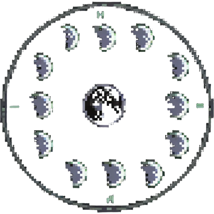 lunar month showing moon phases in a cycle emoji