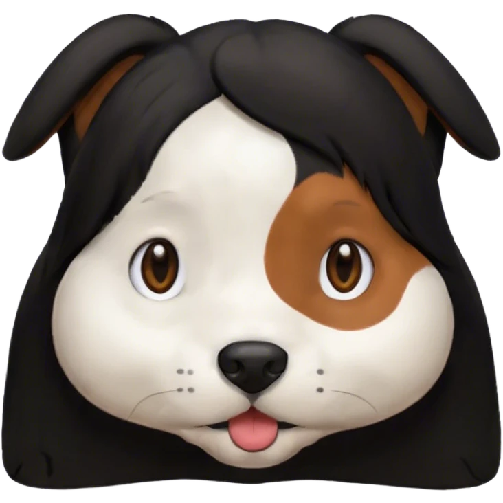 Black Twintale hair dog emoji