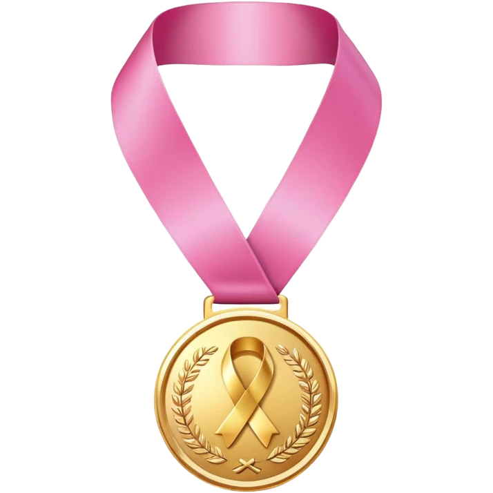 Gold medal with pink elements emoji