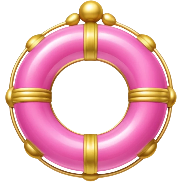 gold rococo pink inflatable ring emoji