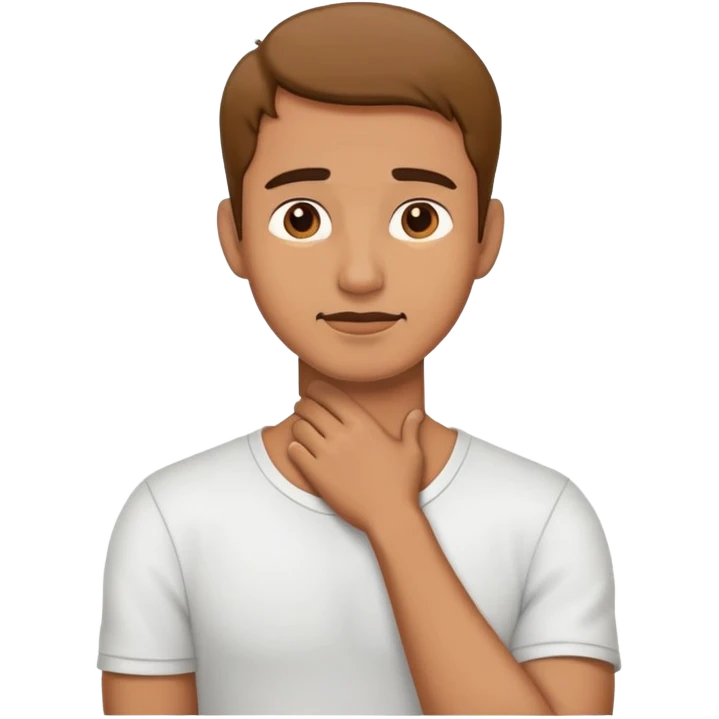 man holding his neck emoji