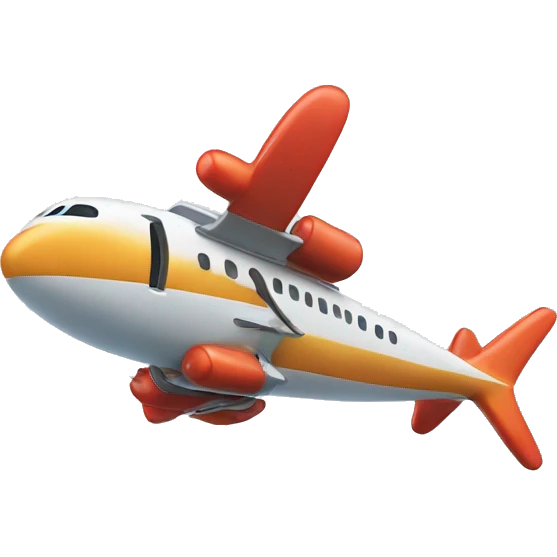 fish merging into an airplane emoji