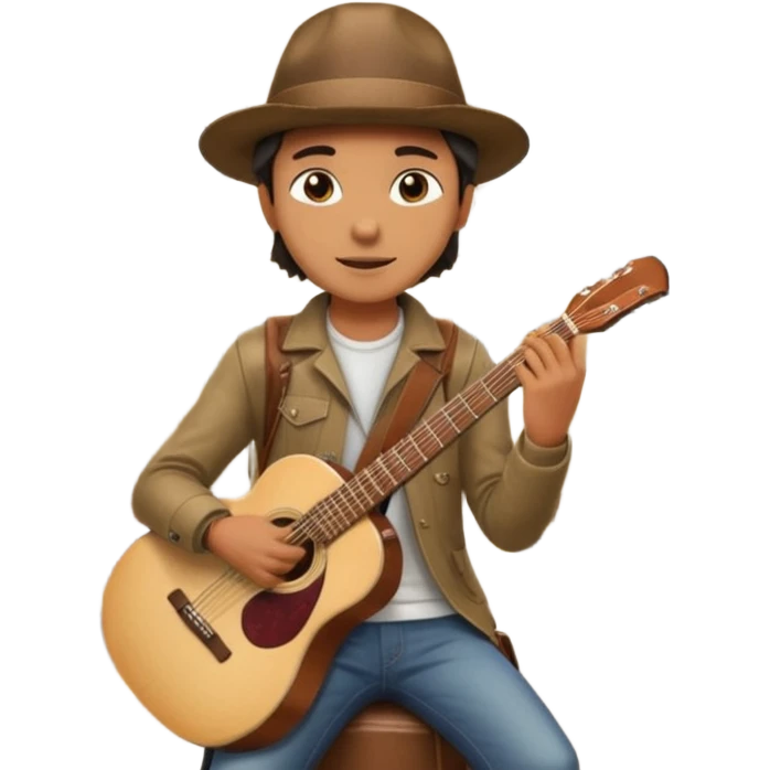 Rider with guitar case,Metro Riders, inside metro train, no transparent, with background,full image , negative transparent, positive background. emoji