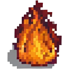 A minimalistic 32x32 pixel icon of a fire. emoji
