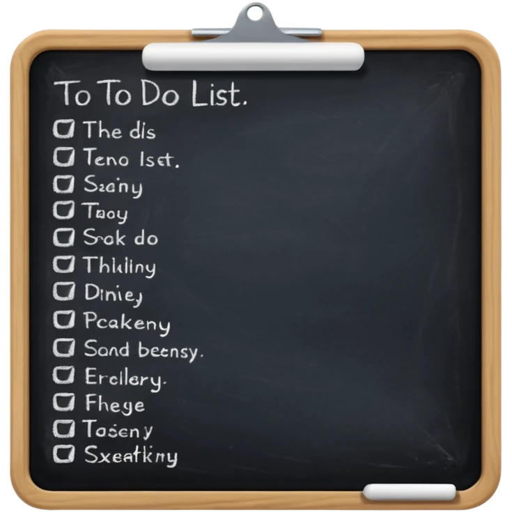 Todo list in a chalk board emoji