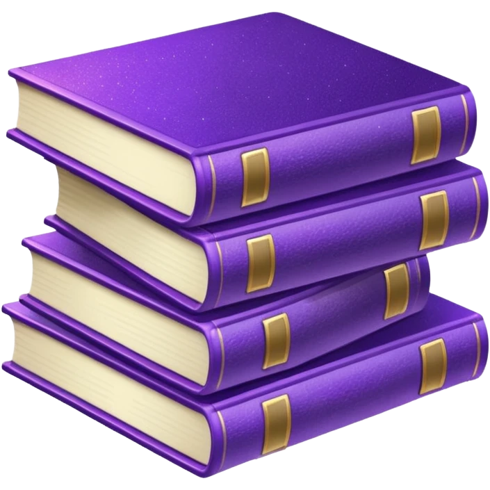 glitter purple books emoji