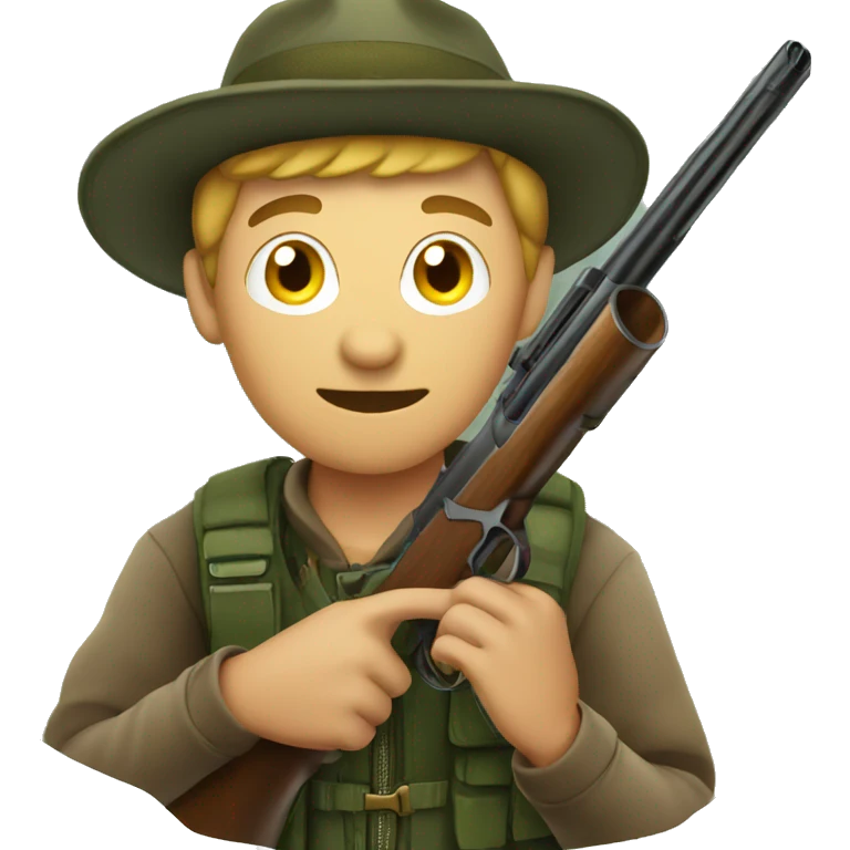 Hunter with a gun during a hunt emoji