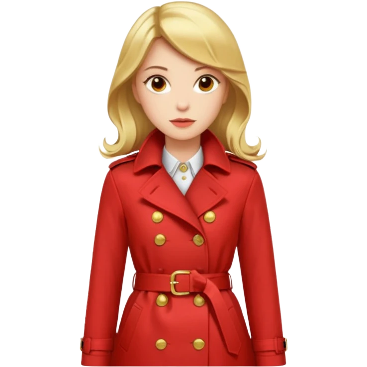 classic red trench coat for women emoji