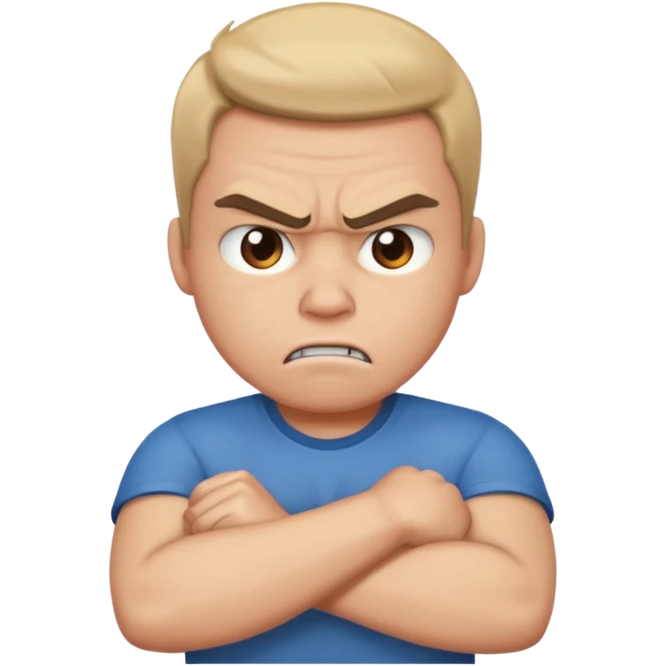 angry face and crossing arms angrily  emoji
