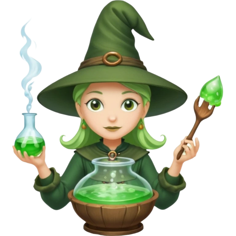 green witch cooking potion emoji