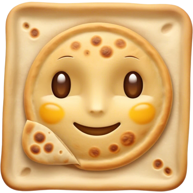 Cinematic Realistic Roti Dish Emoji, showcasing freshly made flatbread rendered with lifelike detail and warm natural lighting. emoji