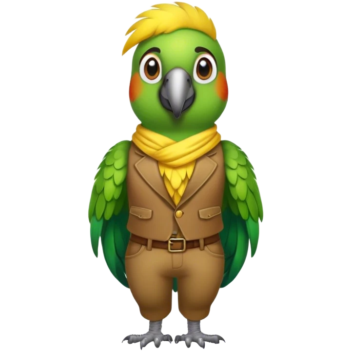 Parrot wearing pants emoji