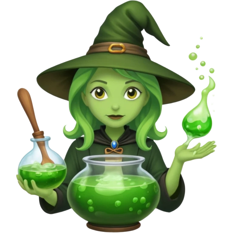 green witch cooking potion emoji