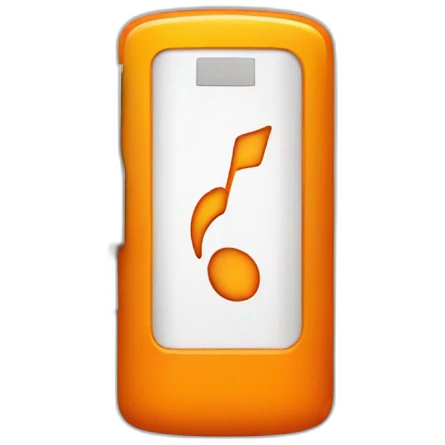 orange battery phone icon with charging symbol as Musical Note emoji