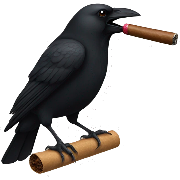 A crow smoking a cigar emoji