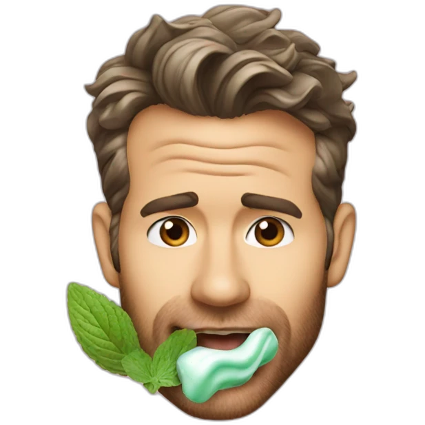 ryan reynolds eating mint emoji
