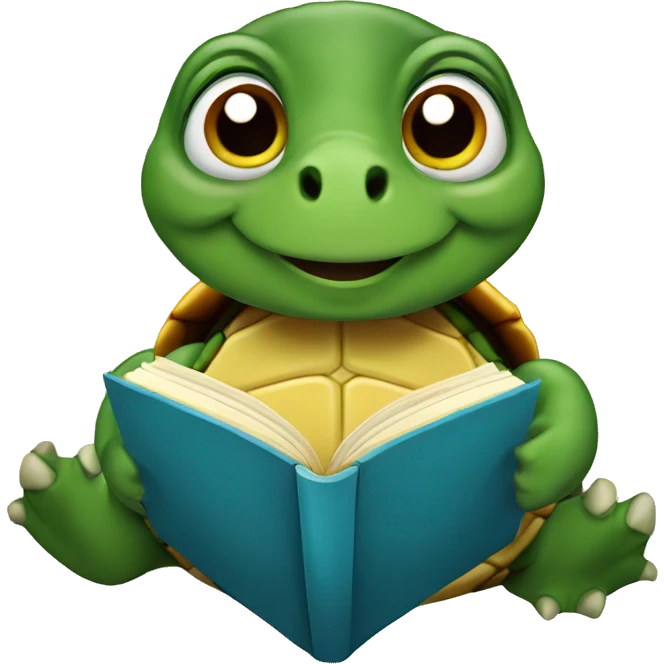 turtle reading a book emoji