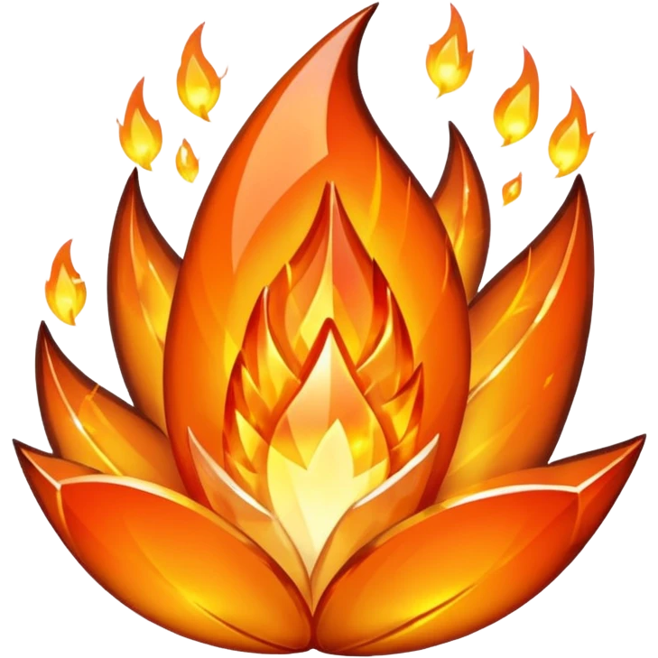 orange crystal fire emoji