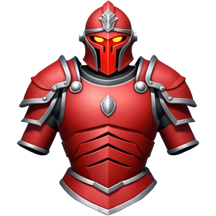 Ares war armor object icon, heavy Greek battle armor, dark steel and crimson red theme, massive shoulder armor, sharp edges, glowing red runes, intimidating design, 3D cartoon, mobile game icon style, centered, clean background, no text, no watermark

 emoji