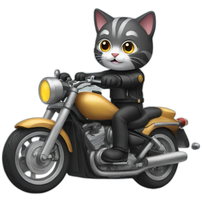 cat driving motorcycle emoji