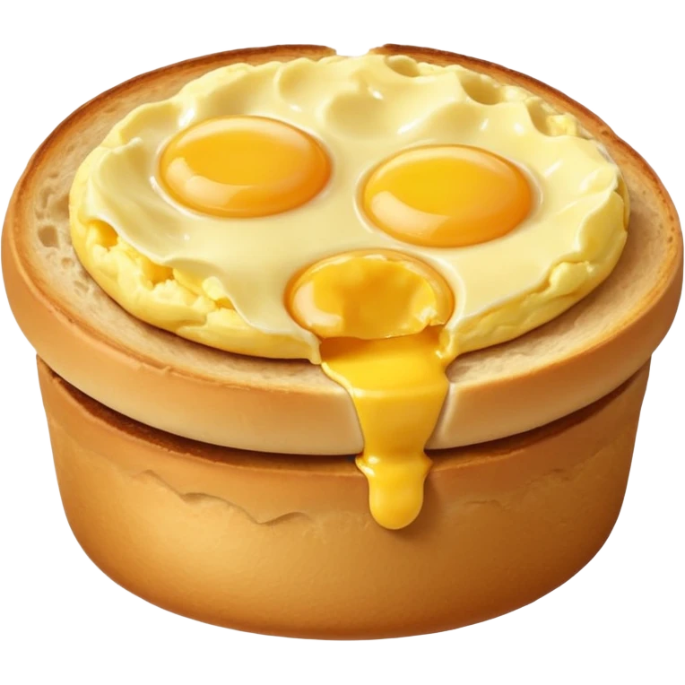 English Muffin with scrambled eggs in the middle emoji