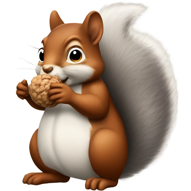Squirrel with big butt carrying nuts emoji