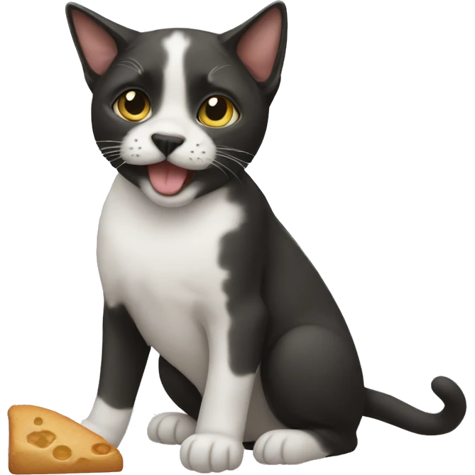 A cat eating a dog emoji
