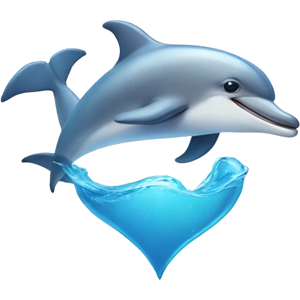 Dolphin with a heart emoji