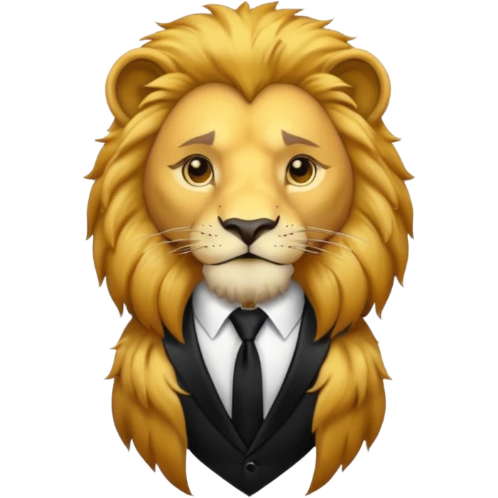 lion black tie emoji