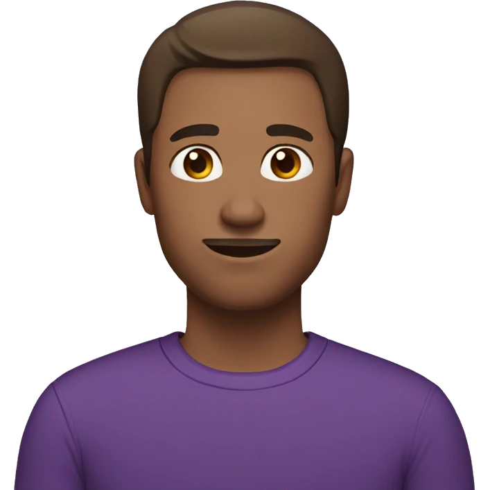 tall male with short brown hair wearing a purple top emoji