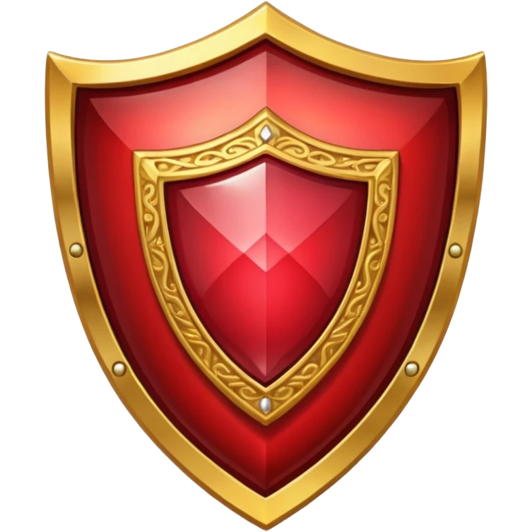 golden shield with ruby emoji