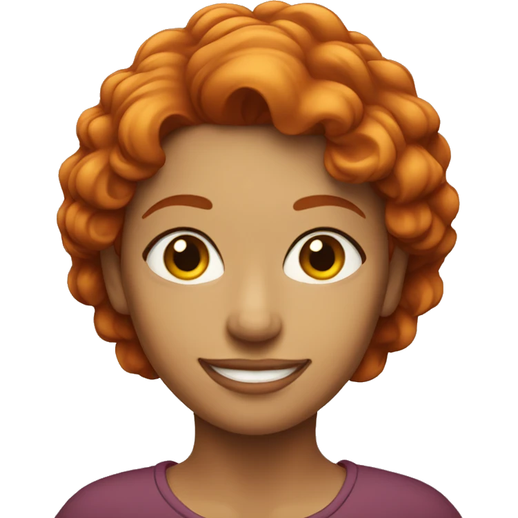 Redheaded woman with sly smile emoji