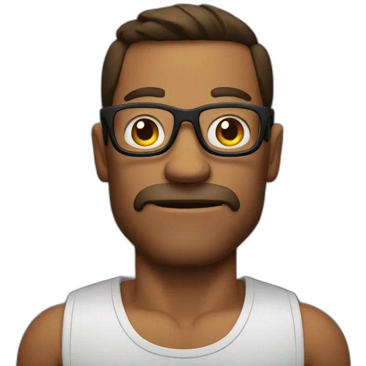 Man. With big bicep and glasses emoji